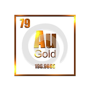 Gold molecule standart symbol on white background