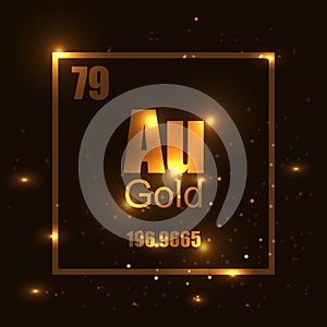 Gold molecule vector illustration