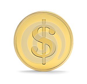 Gold Money Coin Upright