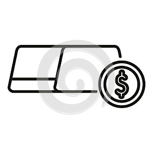 Gold money reserve icon outline vector. Bank finance