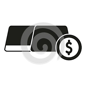 Gold money reserve icon simple vector. Bank finance