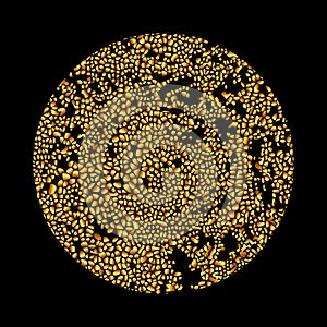 Gold Mosaic Smalt Majolica Round Element