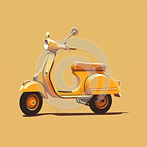 Gold Motorcycle With Clean And Simple Designs In Annibale Carracci Style