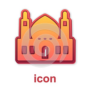 Gold Muslim Mosque icon isolated on white background. Vector