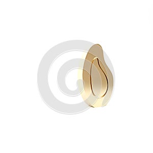 Gold Mussel icon isolated on white background. Fresh delicious seafood. 3d illustration 3D render