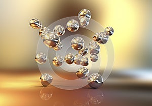 Gold nanoparticles illustration