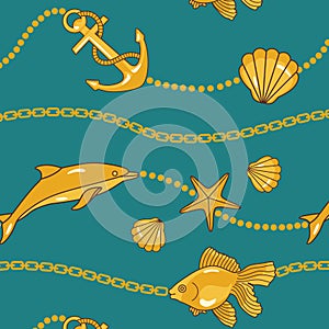 Gold nautical pattern