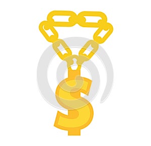 Gold necklace decoration vector.