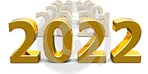 Gold new 2022 year comes