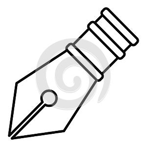 Gold nib icon outline vector. Ink tool