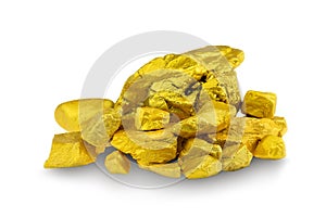 gold nugget at white background