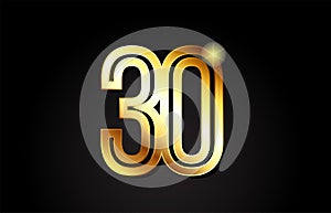 gold number 30 logo icon design