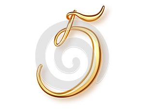 Gold number 5, 3d realistic lettering solated on transperent background. Number five uppercase for the design of banner