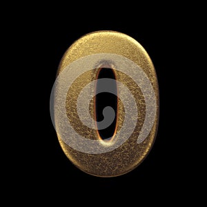 Gold number 0 - 3d precious metal digit - Suitable for fortune, business or luxury related subjects