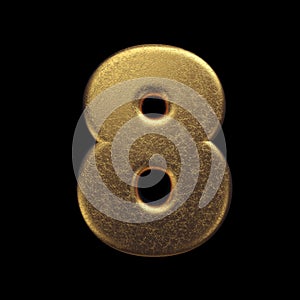 Gold number 8 - 3d precious metal digit - Suitable for fortune, business or luxury related subjects