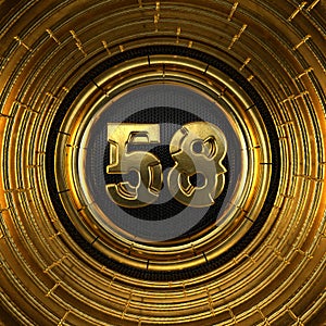 Gold number fifty-eight years celebration
