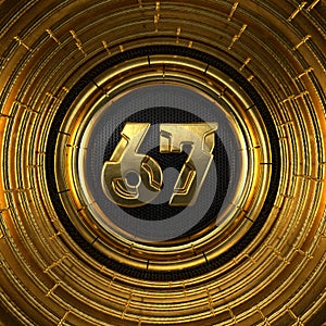 Gold number sixty-seven years celebration