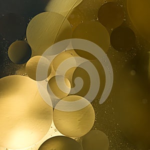 Gold, Oil black gradient in the water drops background -abstract