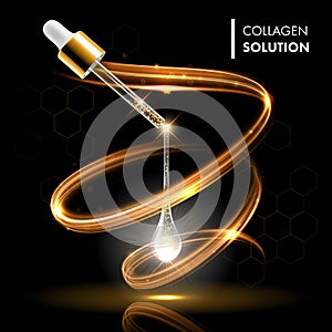 Gold oil serum collagen droplet cosmetic treatment