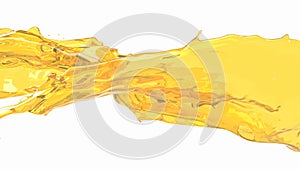 The Gold oil splash for spa or health concept 3d rendering