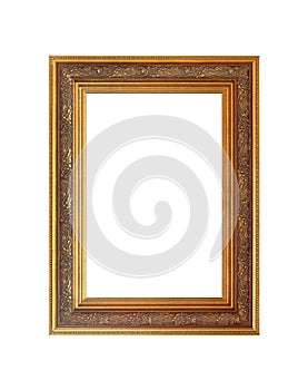 Gold old frame Isolated on white