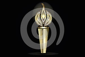 Gold sport symbol olympic torch logo