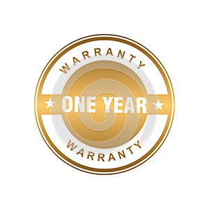 gold one year warranty badge or medal for product attribution vector design photo