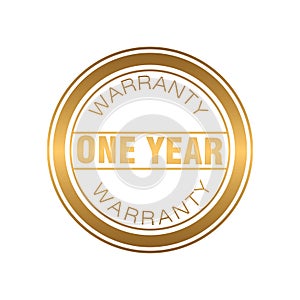 gold one year warranty badge or medal for product attribution vector design photo