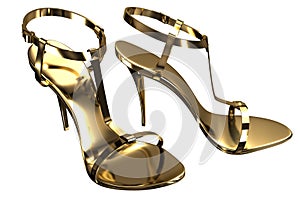 Gold open-toe sandals