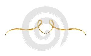 Gold ornament in ribbon shaped vector design photo