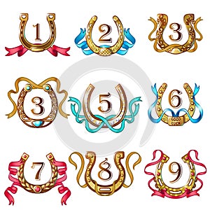 Gold Ornate Horseshoes Collection