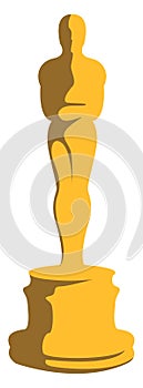 Gold oscar, illustration, vector