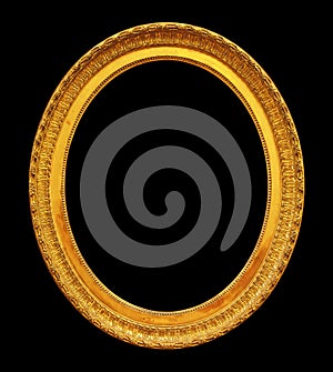 Gold oval mirror frame