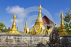 Gold pagoda and church