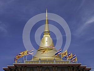 Gold pagoda at Wat Bang Phli Yai Nai