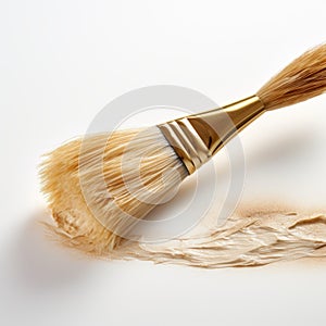 Golden Pastry Brush On White Background photo