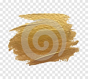 Gold paint brush vector texture.