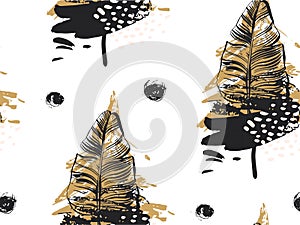 Gold Palm leaves pattern black background. Tropic palm. Palm leaf. Summer gold tropic palm. Golden palm summer tropic