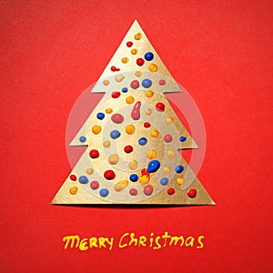Gold paper Christmas tree