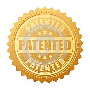 Gold patented seal vector illustration photo