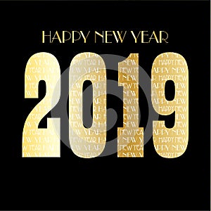 gold pattern new years eve 2019 graphic on black background