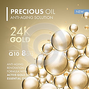 Gold pearl face mask anti-aging treatment solution.