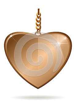Gold pendant in the form of heart on a gold chain