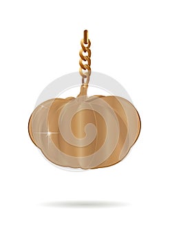 Gold pendant in the form of a pumpkin