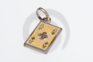 Gold pendant in the shape of a playing card