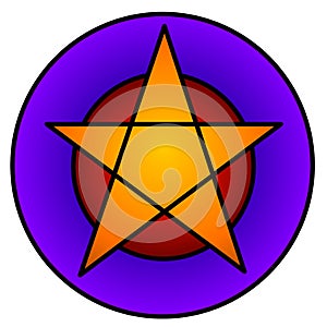Gold Pentagram Star Web Icon