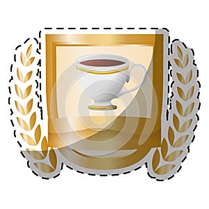 Gold picture coffee cup with wheat