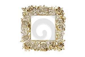 Gold picture frame with rose decor