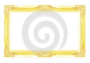 Gold picture frames. Isolated on white background