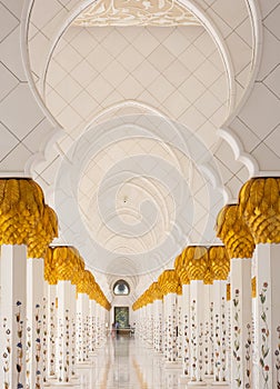 Gold pillars and arch way